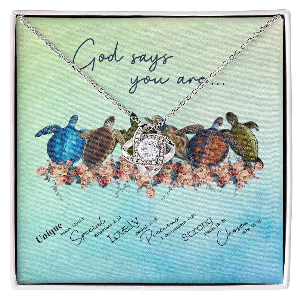 Mother Daughter Necklace God Say You Are Gift For Daughter Love Knot Gold Necklace