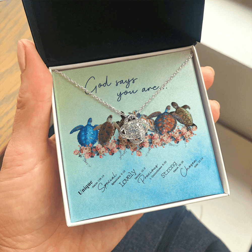 Mother Daughter Necklace God Say You Are Gift For Daughter Love Knot Gold Necklace