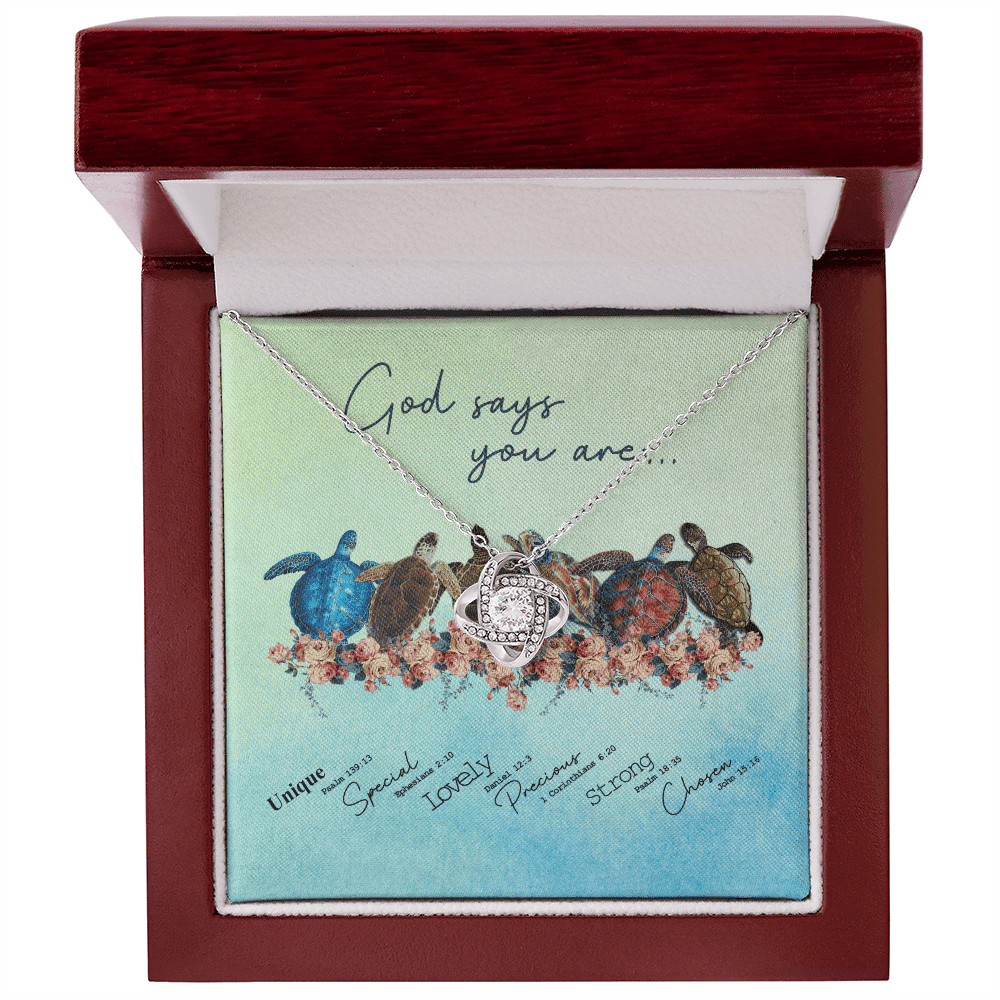 Mother Daughter Necklace God Say You Are Gift For Daughter Love Knot Gold Necklace