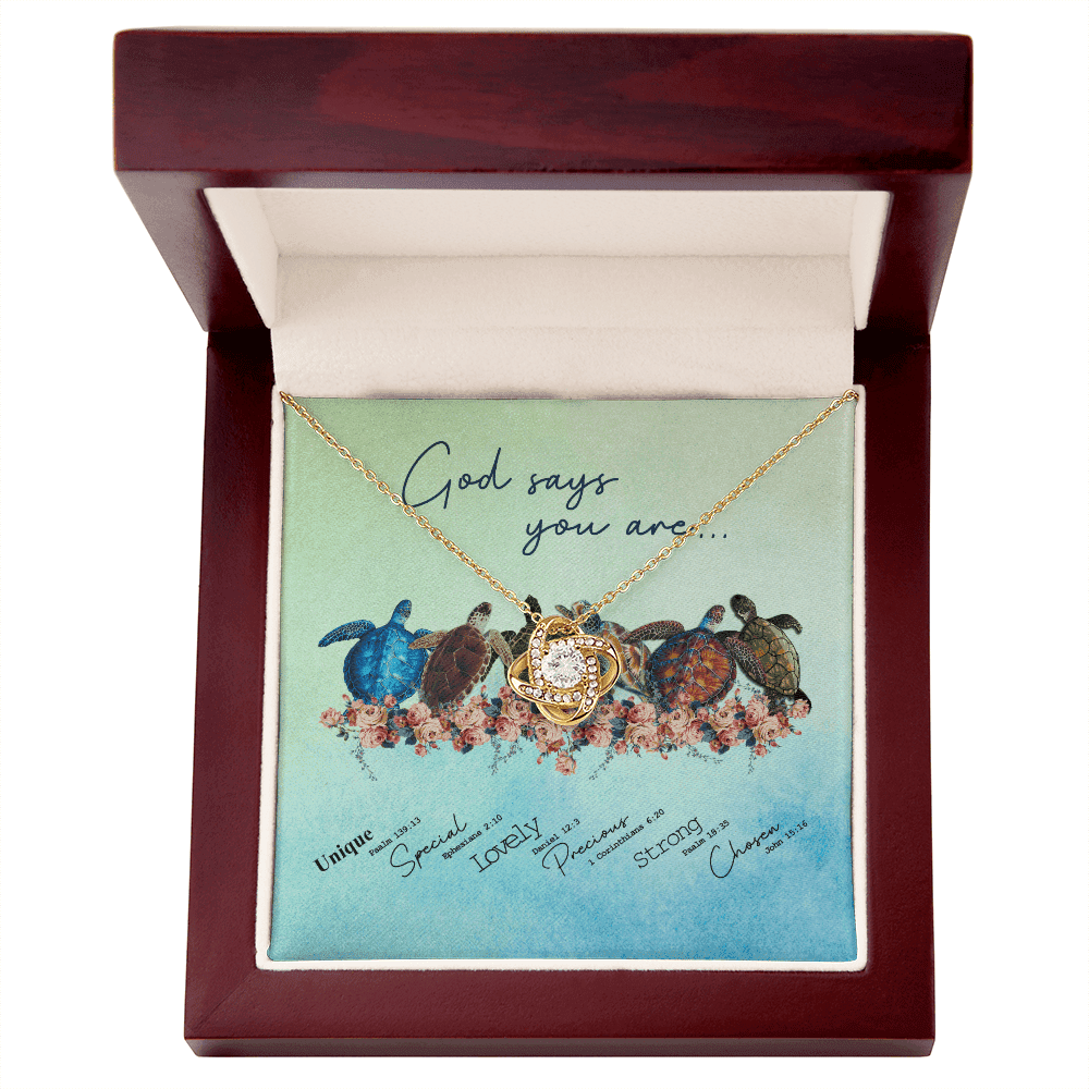 Mother Daughter Necklace God Say You Are Gift For Daughter Love Knot Gold Necklace