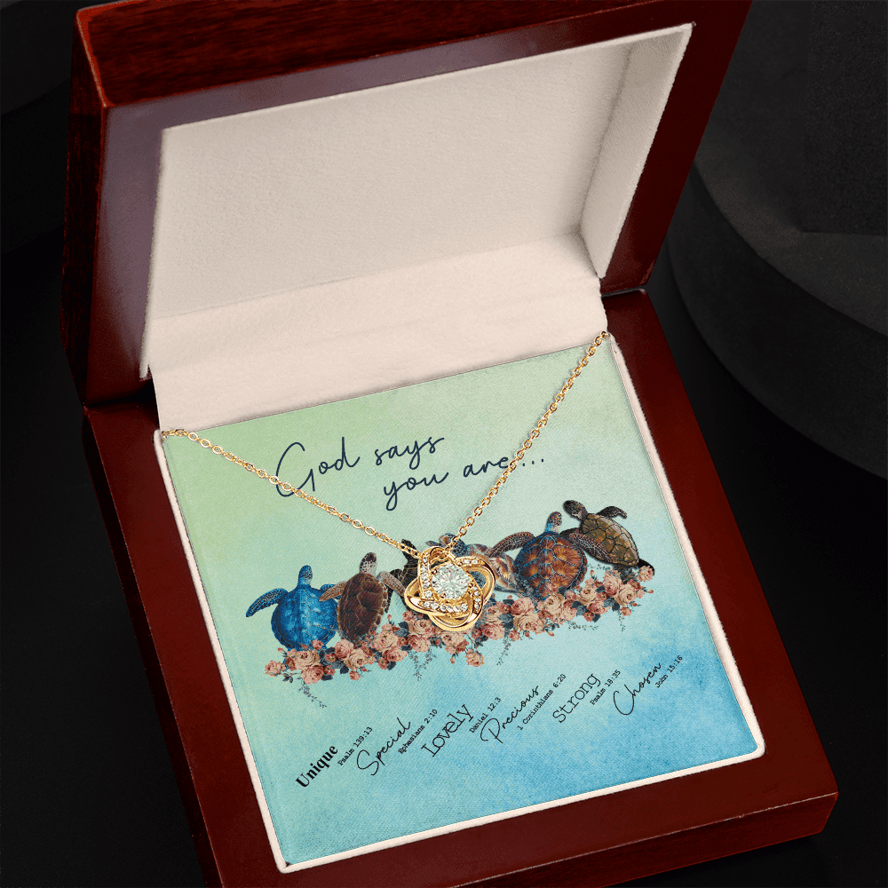 Mother Daughter Necklace God Say You Are Gift For Daughter Love Knot Gold Necklace