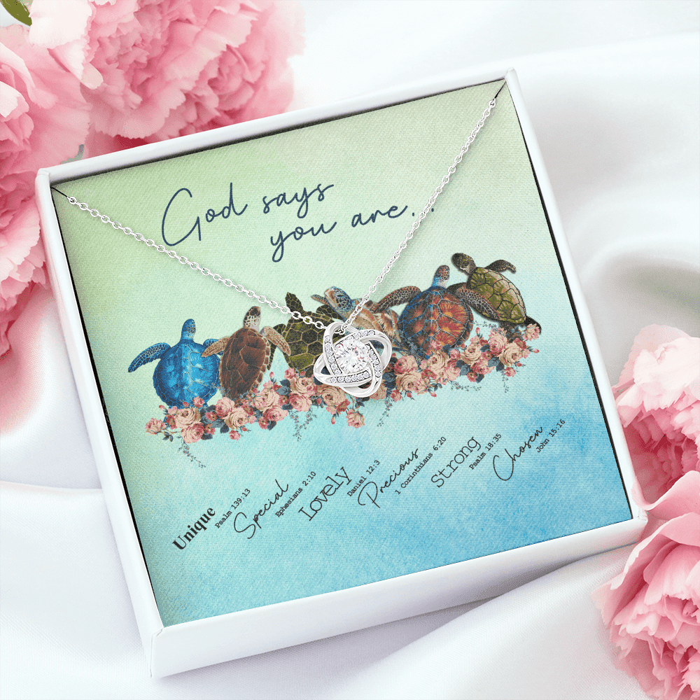 Mother Daughter Necklace God Say You Are Gift For Daughter Love Knot Gold Necklace