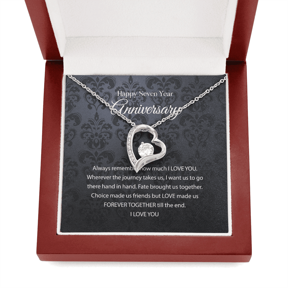 Wife Necklace, 7th Wedding Anniversary Necklace Gift For Wife Anniversary Seventh Forever Love Necklace