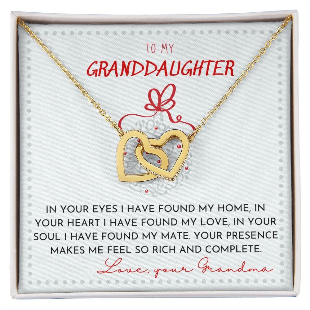 Granddaughter Necklace From Grandma In Your Eyes I Have Found My Home Interlocking Hearts Necklace Presents For Christmas
