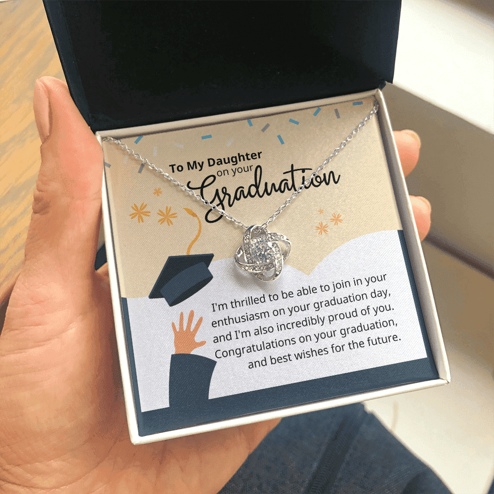 To My Daughter On Your Graduation Love Knot Necklace 