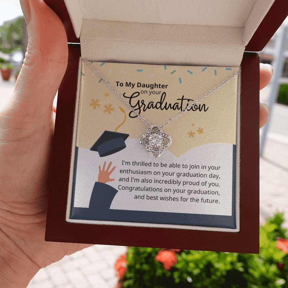 To My Daughter On Your Graduation Love Knot Necklace 