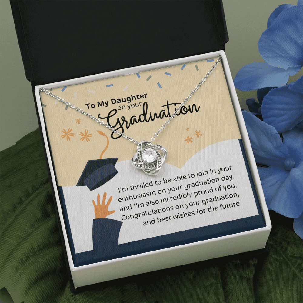 To My Daughter On Your Graduation Love Knot Necklace 
