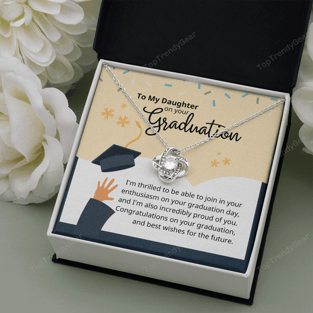 To My Daughter On Your Graduation Love Knot Necklace 