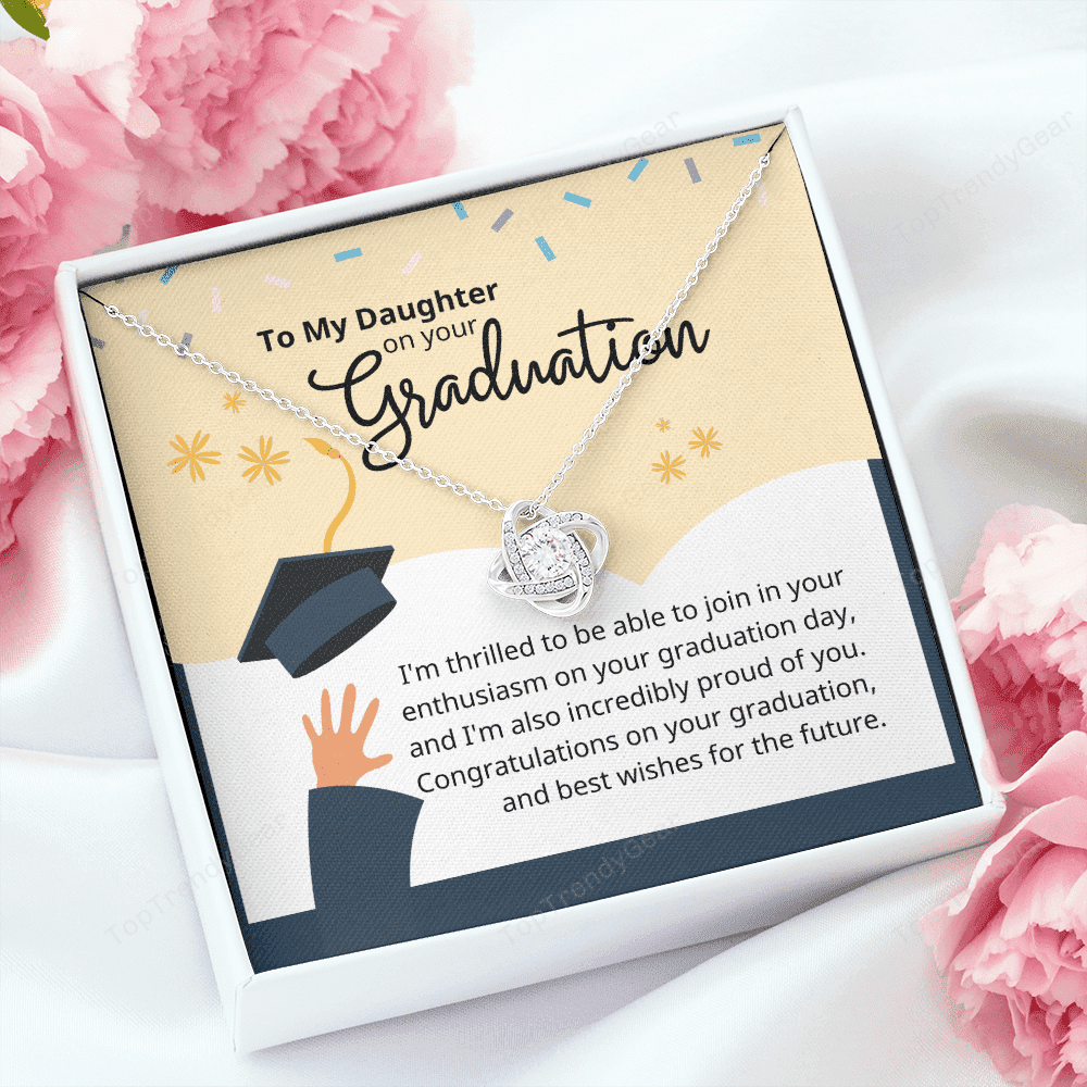 To My Daughter On Your Graduation Love Knot Necklace 