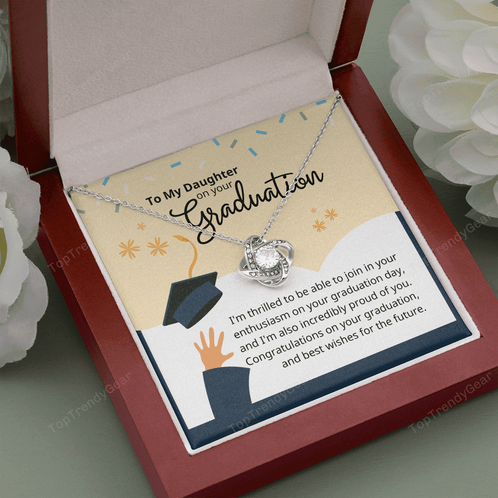 To My Daughter On Your Graduation Love Knot Necklace 