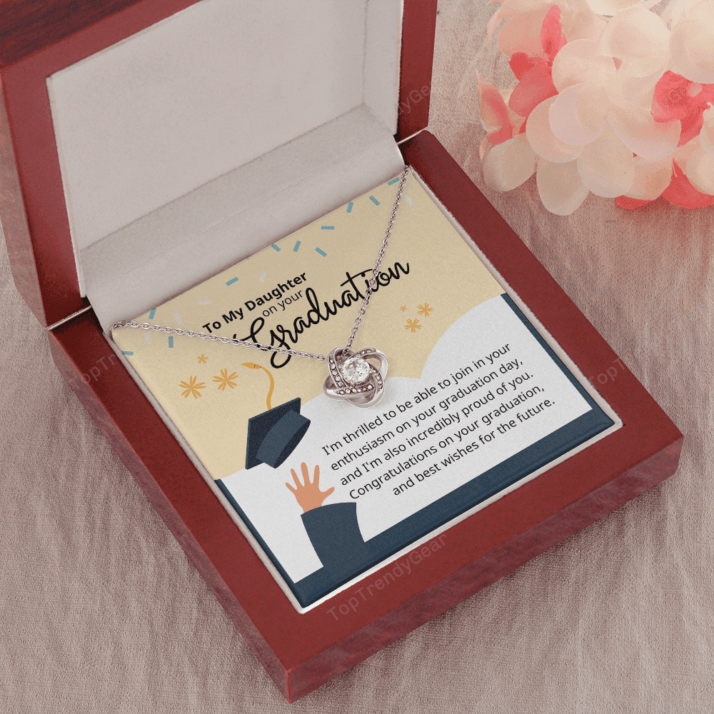 To My Daughter On Your Graduation Love Knot Necklace 