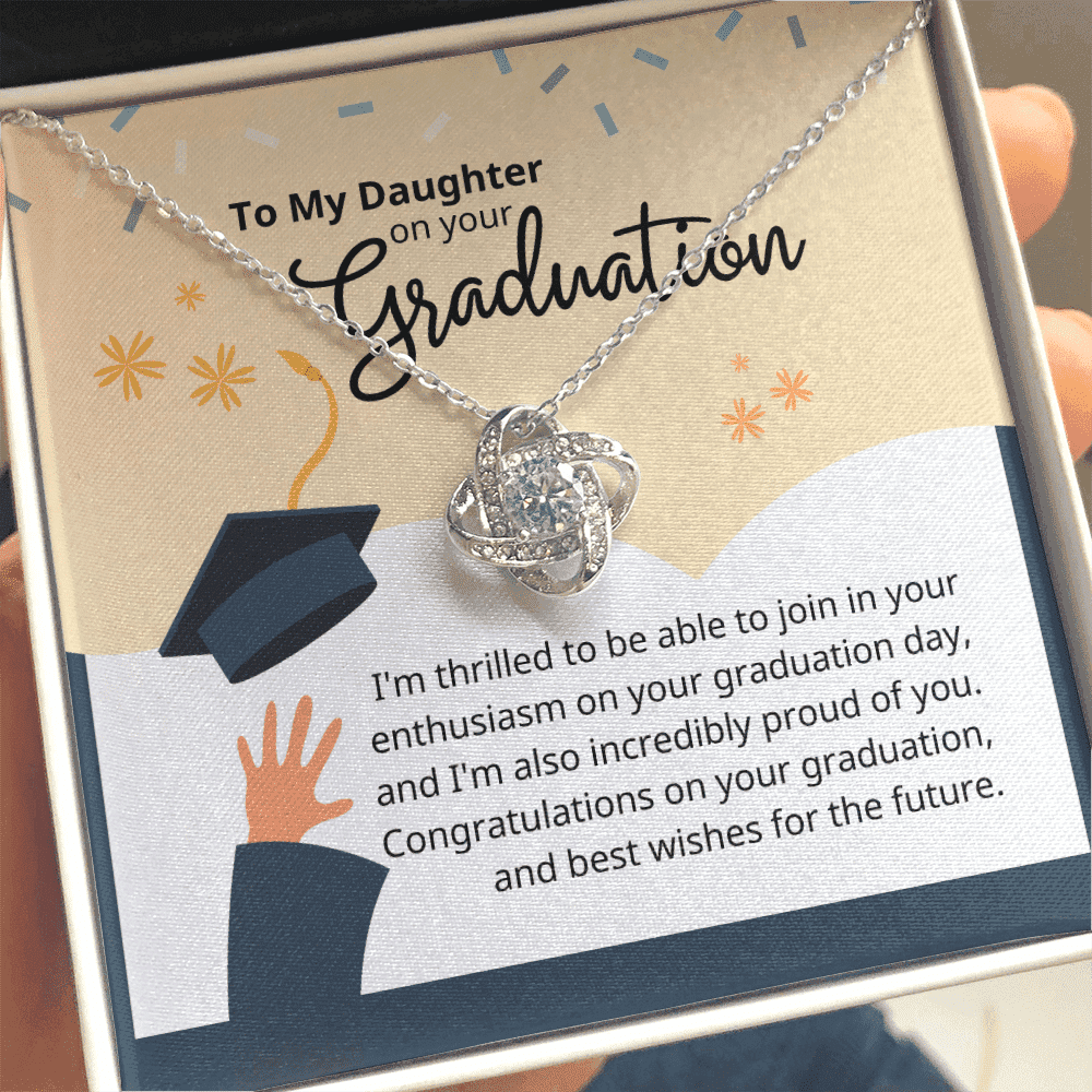 To My Daughter On Your Graduation Love Knot Necklace 