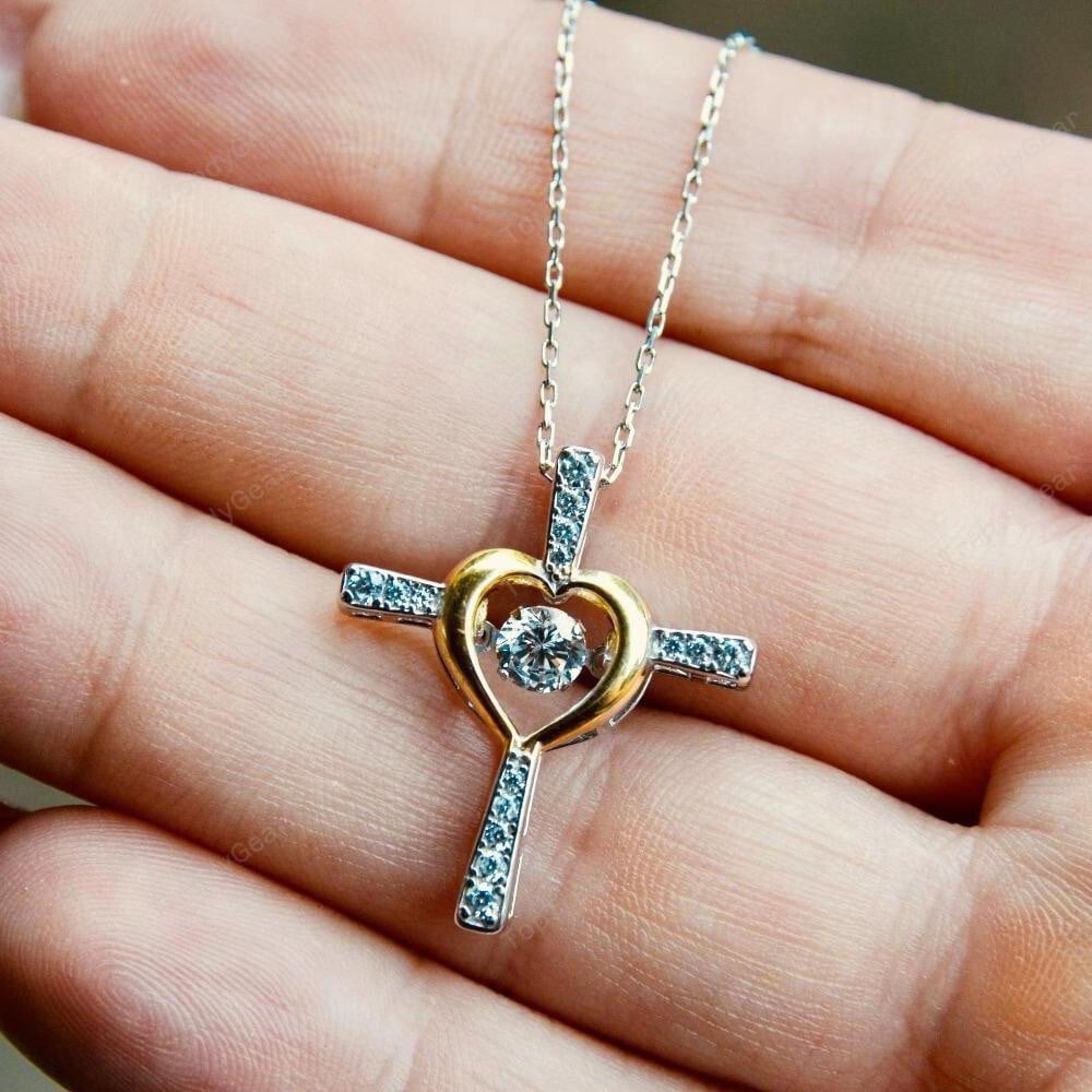 The Meaning Of Best Friend Gift For Bestie Cross Dancing Necklace