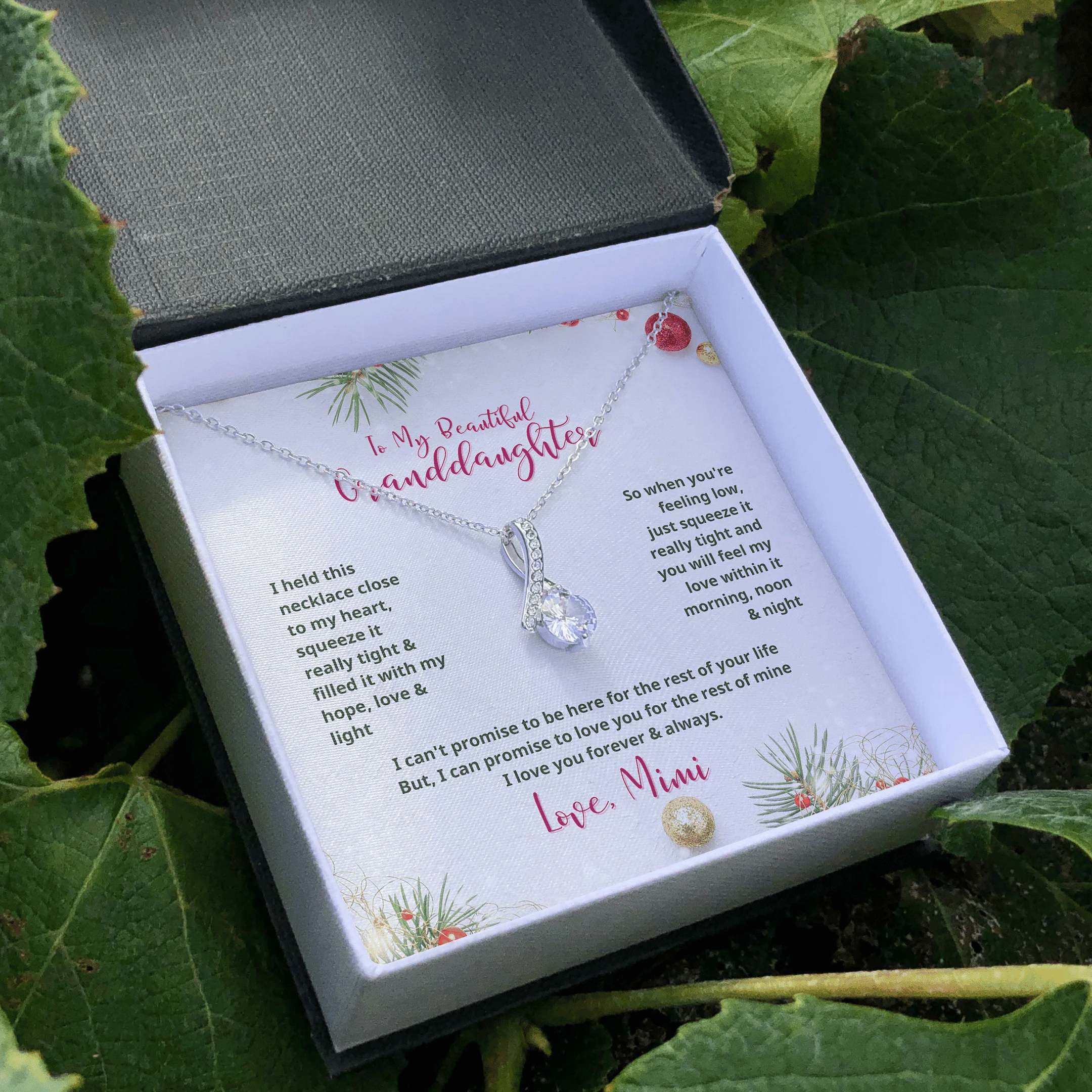 To My Granddaughter Mimi Love You Forever Alluring Beauty Necklace