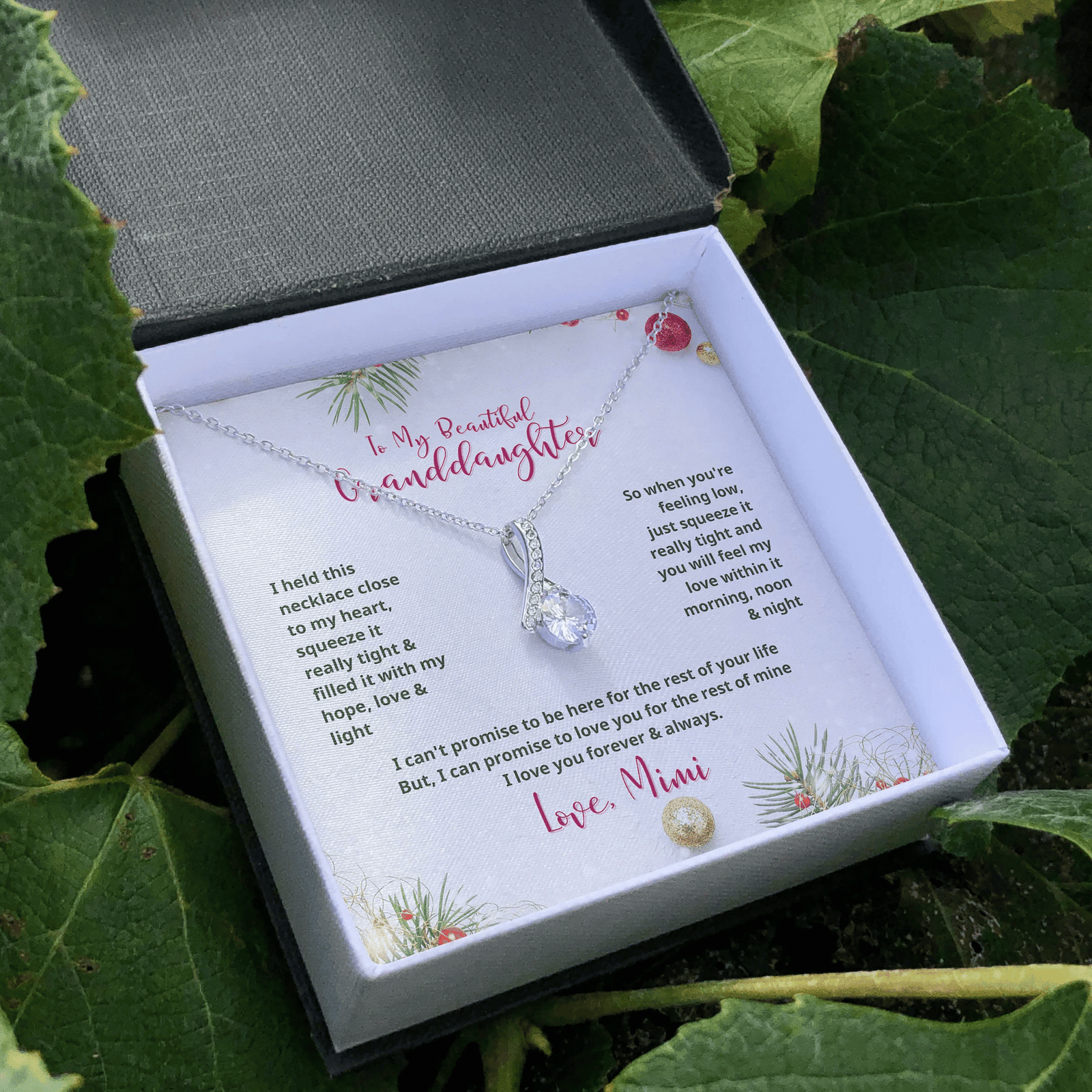 To My Granddaughter Mimi Love You Forever Alluring Beauty Necklace