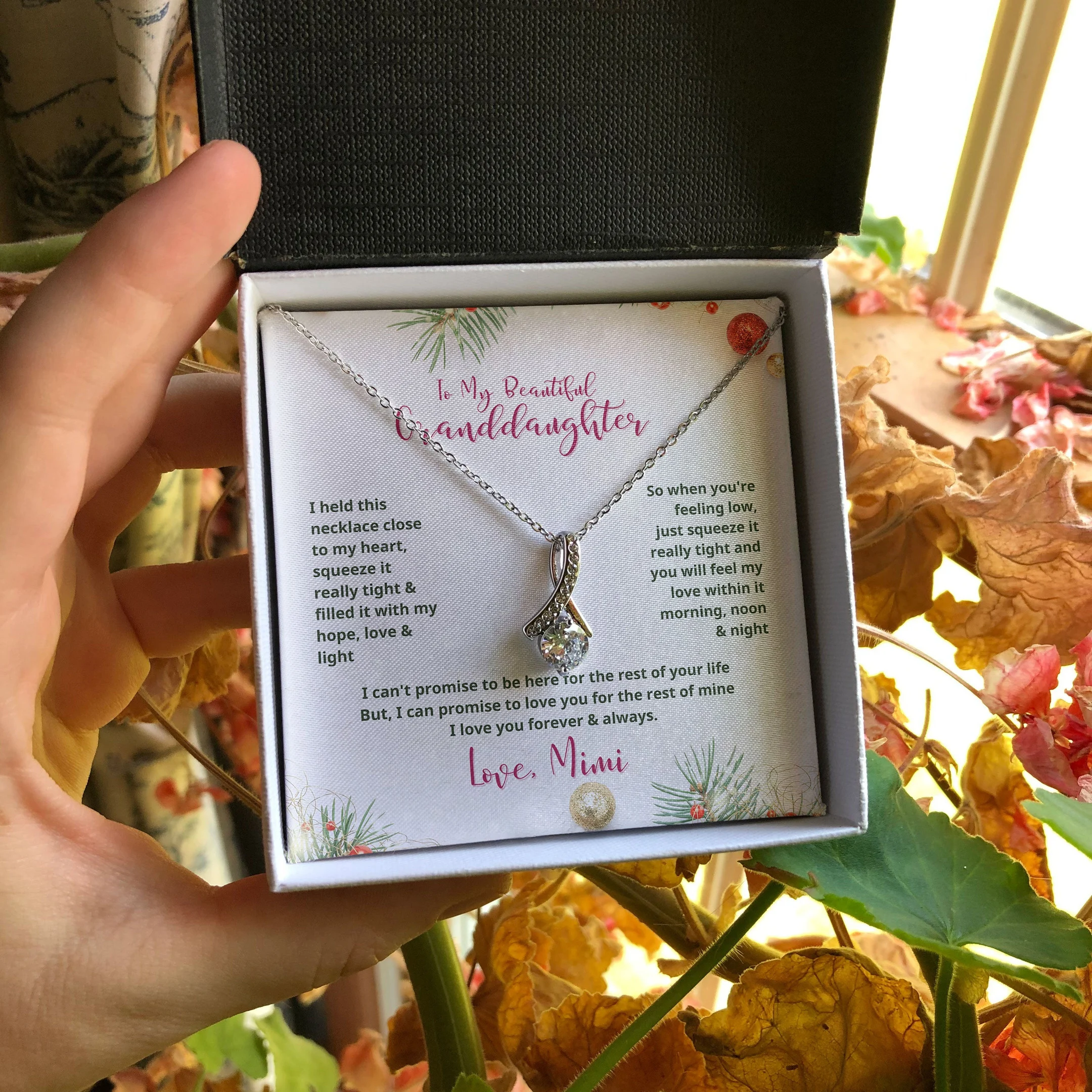 To My Granddaughter Mimi Love You Forever Alluring Beauty Necklace