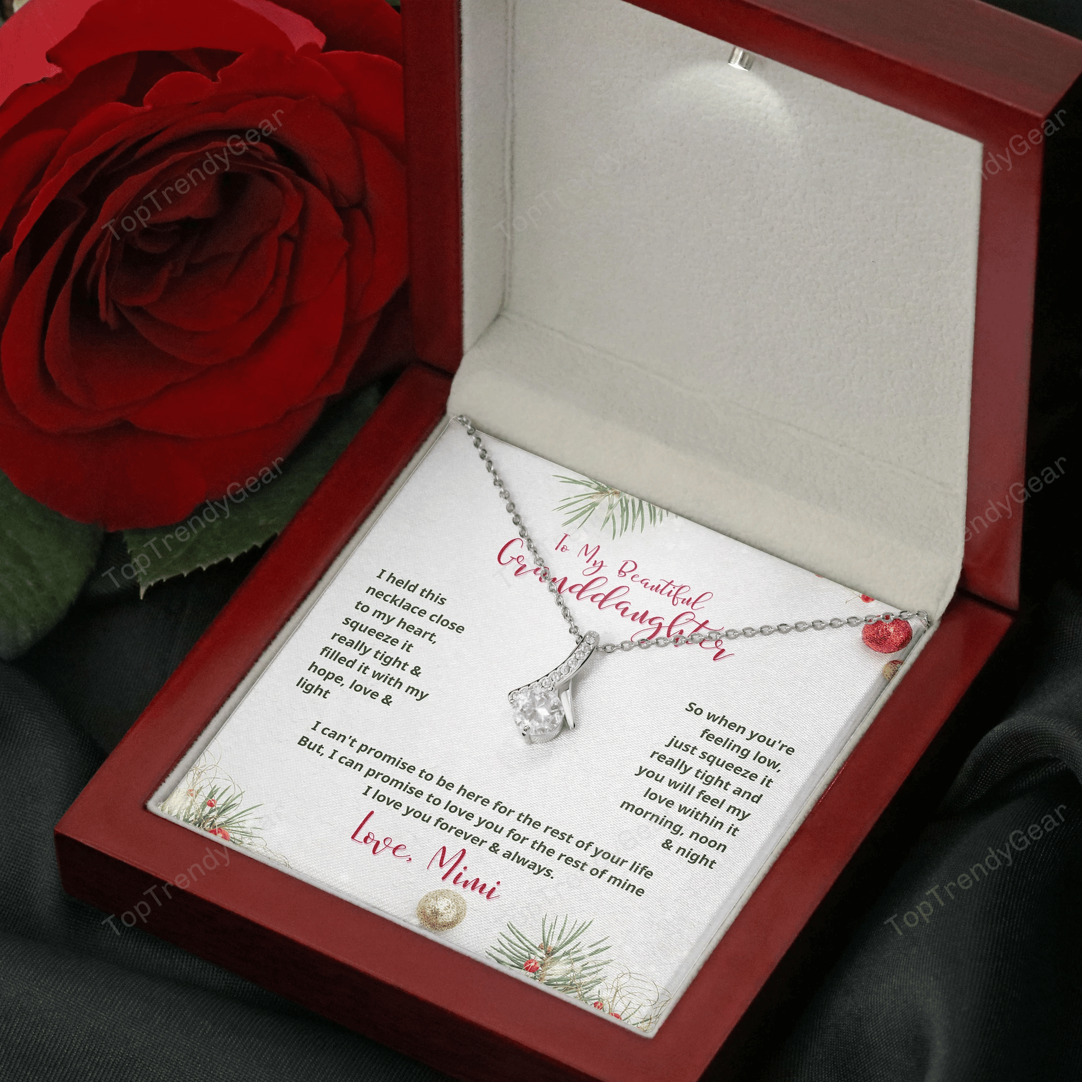 To My Granddaughter Mimi Love You Forever Alluring Beauty Necklace