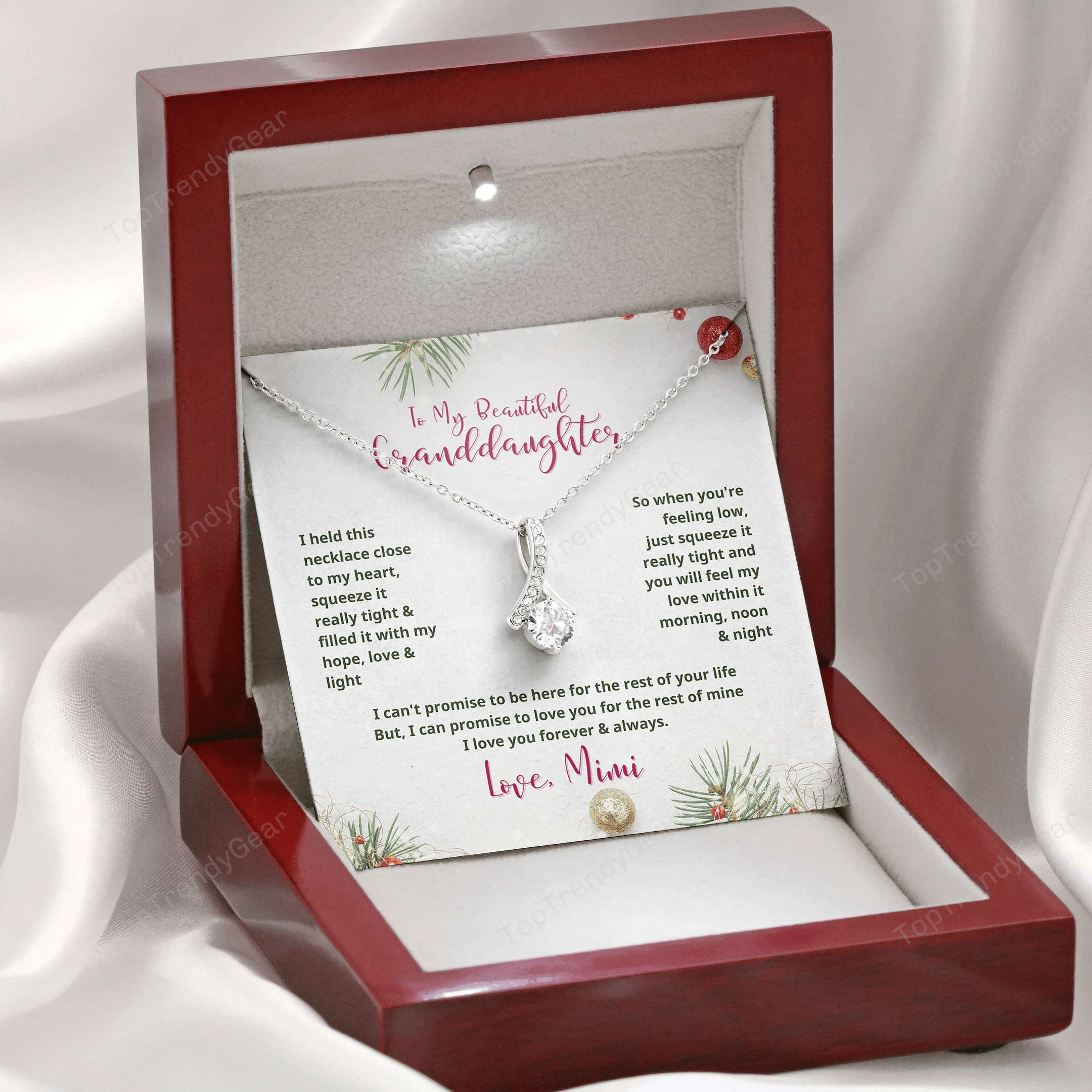To My Granddaughter Mimi Love You Forever Alluring Beauty Necklace