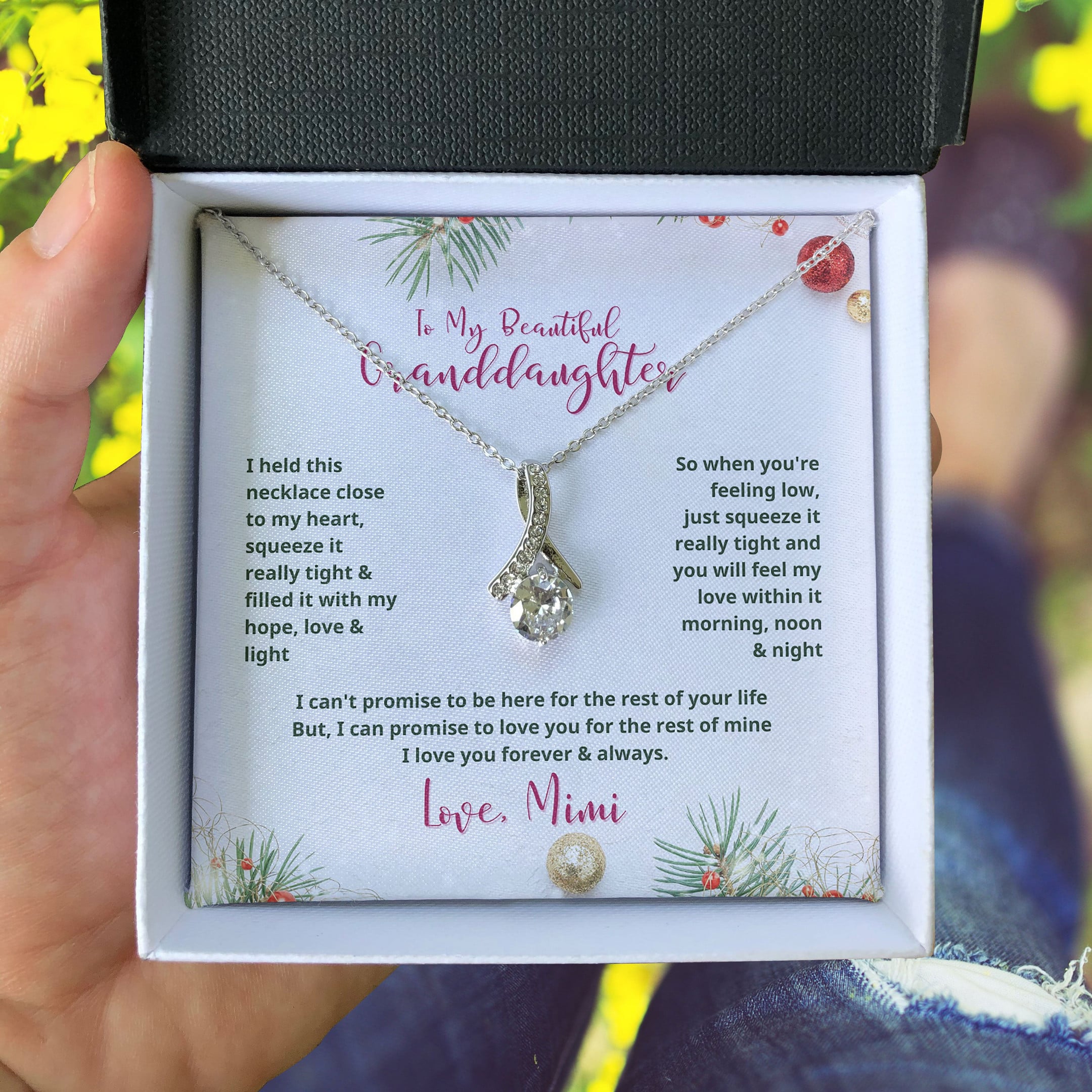 To My Granddaughter Mimi Love You Forever Alluring Beauty Necklace