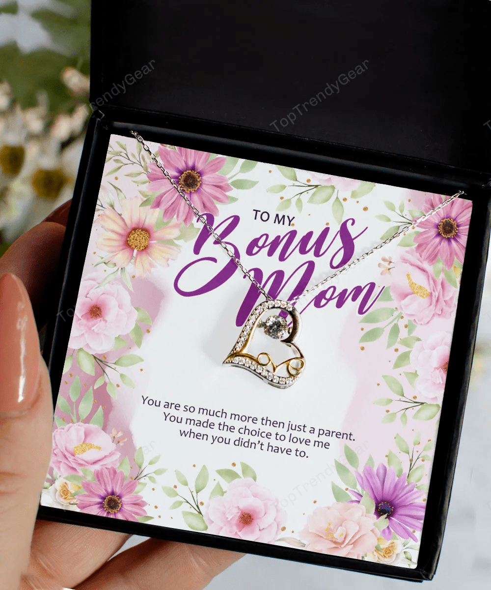 Gift For Bonus Mom You Made The Choice To Love Me Love Dancing Necklace