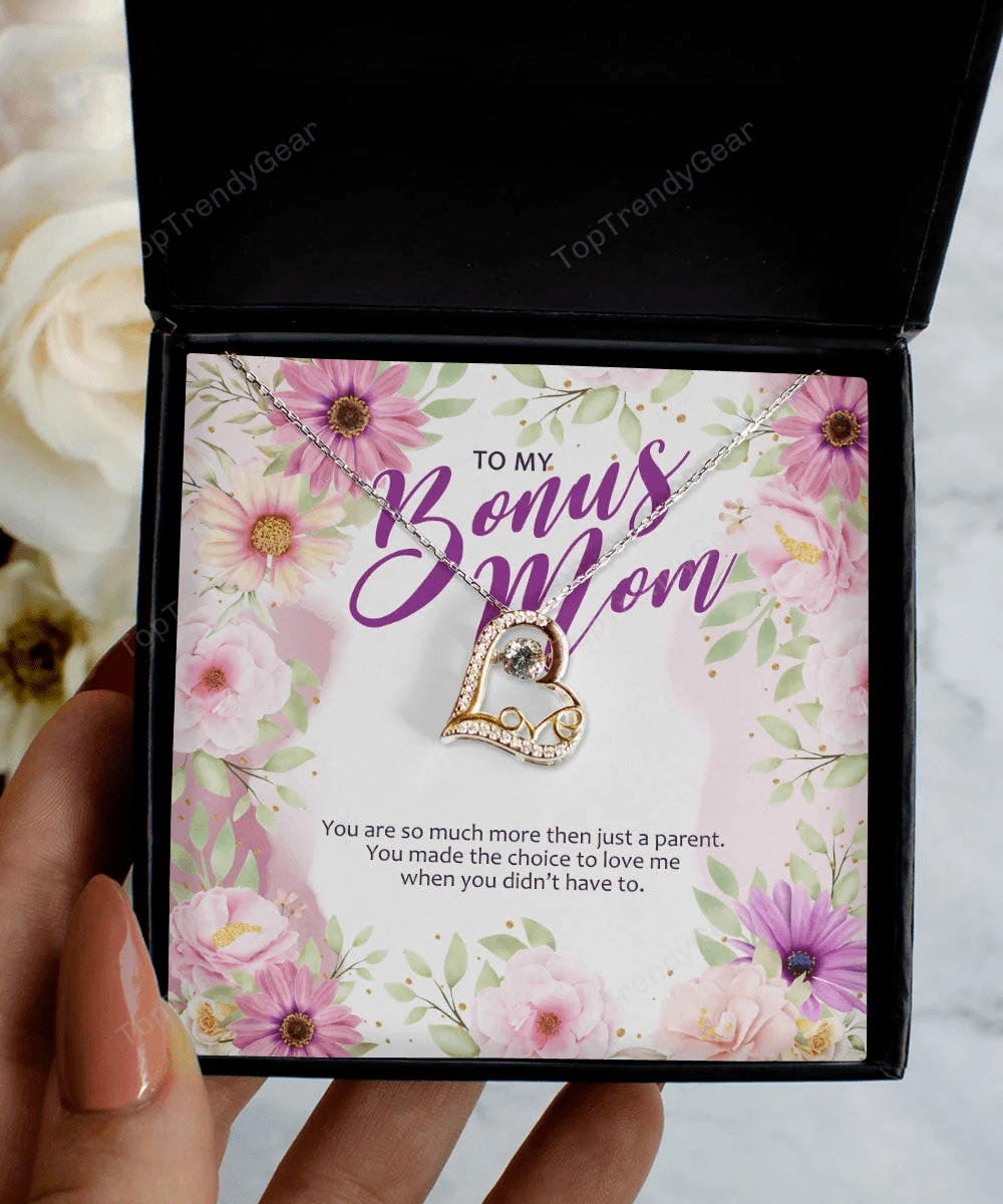 Gift For Bonus Mom You Made The Choice To Love Me Love Dancing Necklace