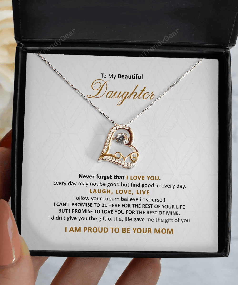 Daughter Jewellry I Am Proud To Be Your Mom Gift For Daughter From Mom Love Dancing Necklace 