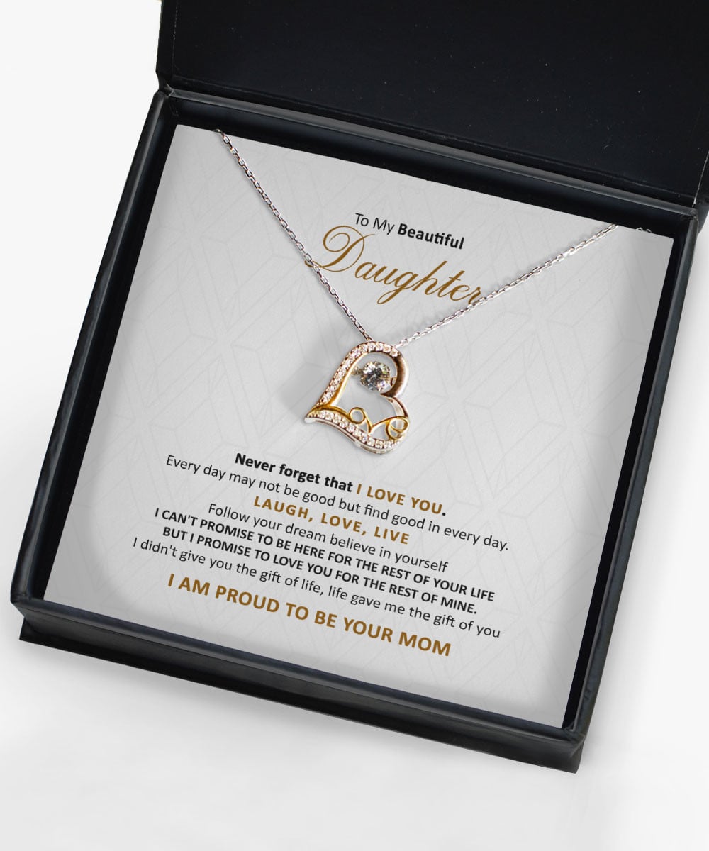 Daughter Jewellry I Am Proud To Be Your Mom Gift For Daughter From Mom Love Dancing Necklace 