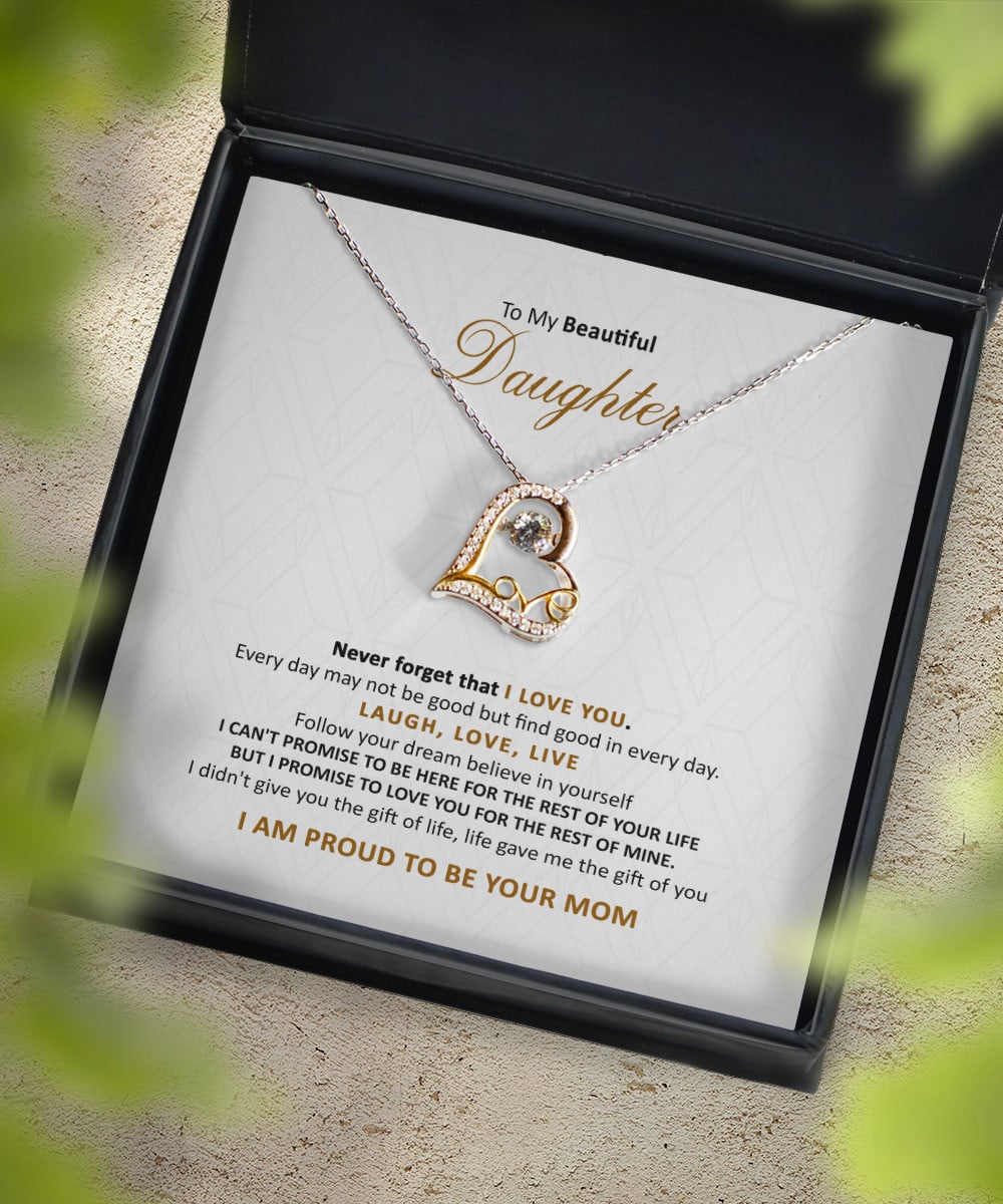 Daughter Jewellry I Am Proud To Be Your Mom Gift For Daughter From Mom Love Dancing Necklace 