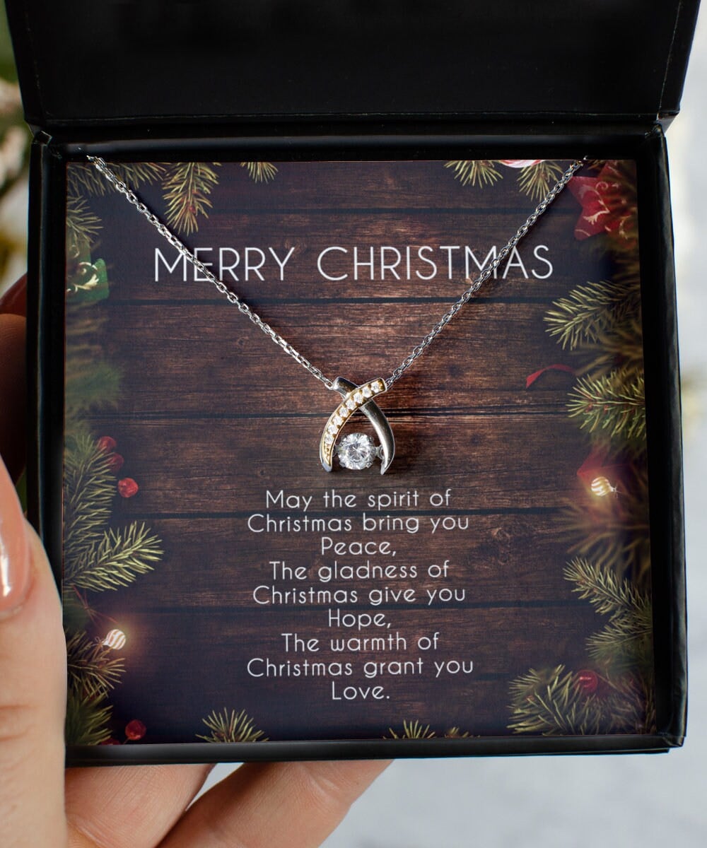 Warmth Of Christmas Wishbone Dancing Necklace Gift For Her