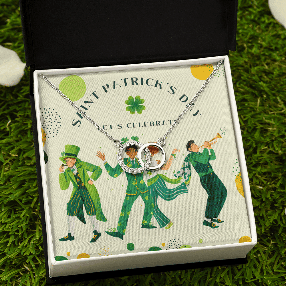 Gift For Friend St. Patrick's Day Let's Celebrate Perfect Pair Necklace 