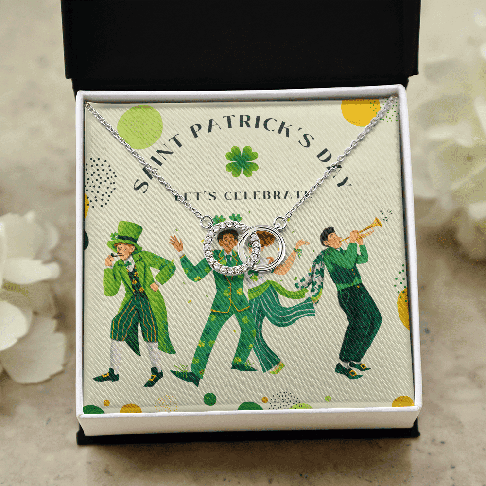 Gift For Friend St. Patrick's Day Let's Celebrate Perfect Pair Necklace 