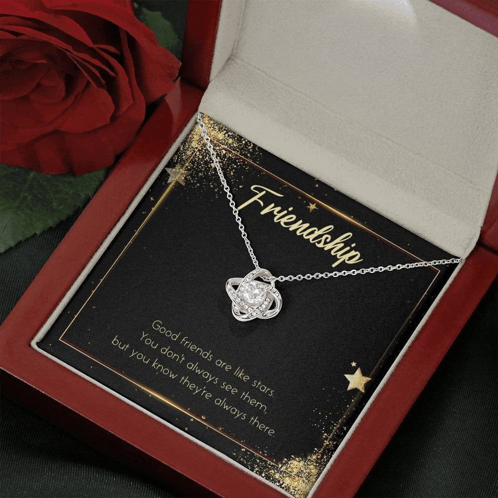 Friendship Good Friends Are Like Stars Love Knot Necklace Bestfriend's Gift Idea 