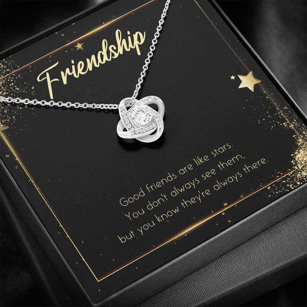 Friendship Good Friends Are Like Stars Love Knot Necklace Bestfriend's Gift Idea 