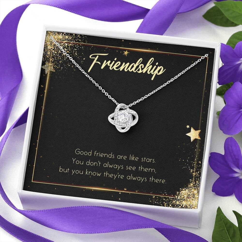Friendship Good Friends Are Like Stars Love Knot Necklace Bestfriend's Gift Idea 