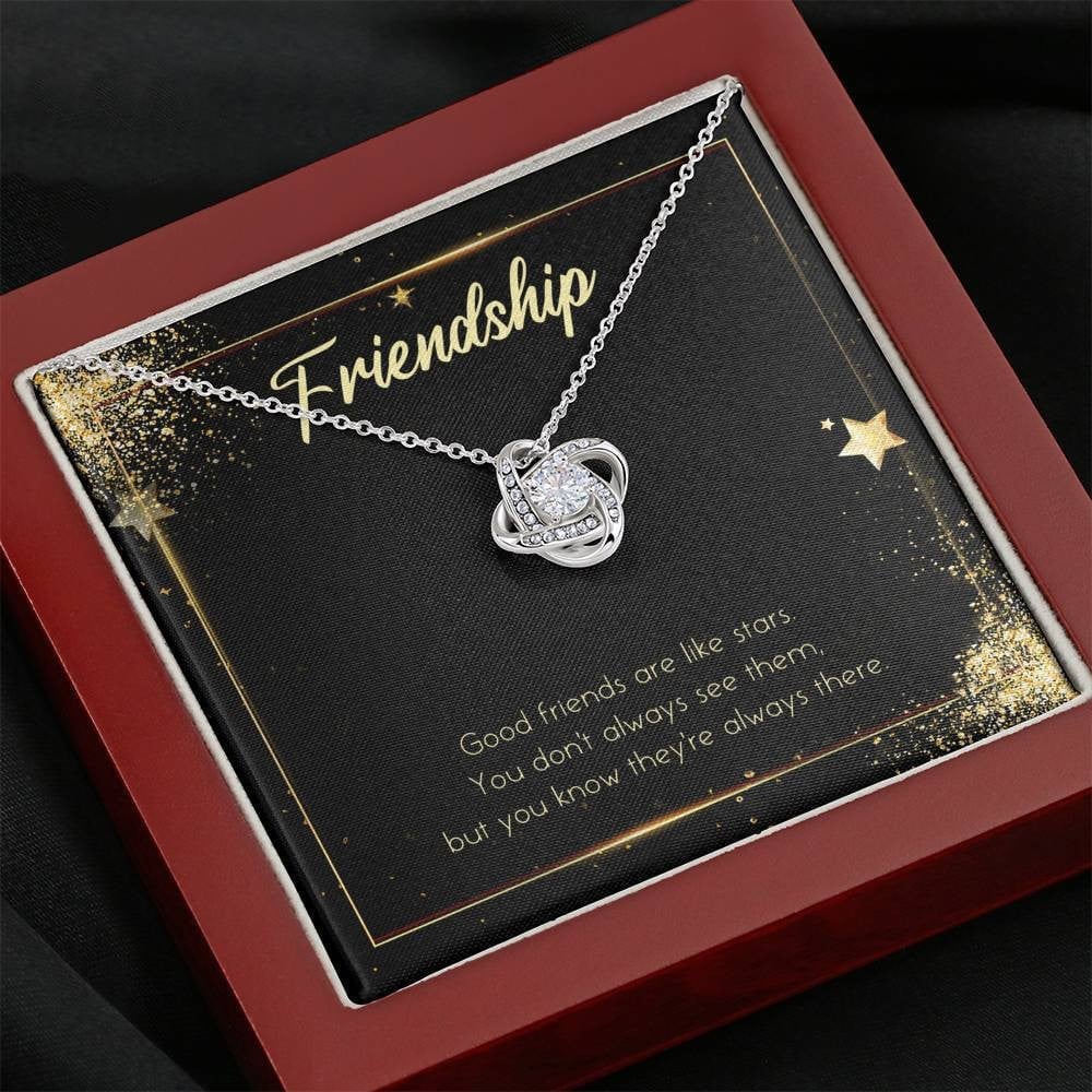 Friendship Good Friends Are Like Stars Love Knot Necklace Bestfriend's Gift Idea 