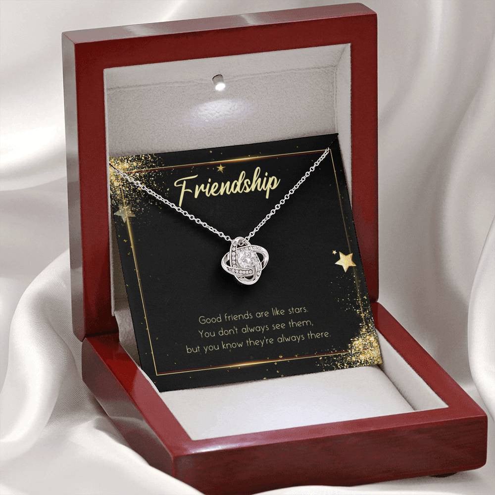 Friendship Good Friends Are Like Stars Love Knot Necklace Bestfriend's Gift Idea 