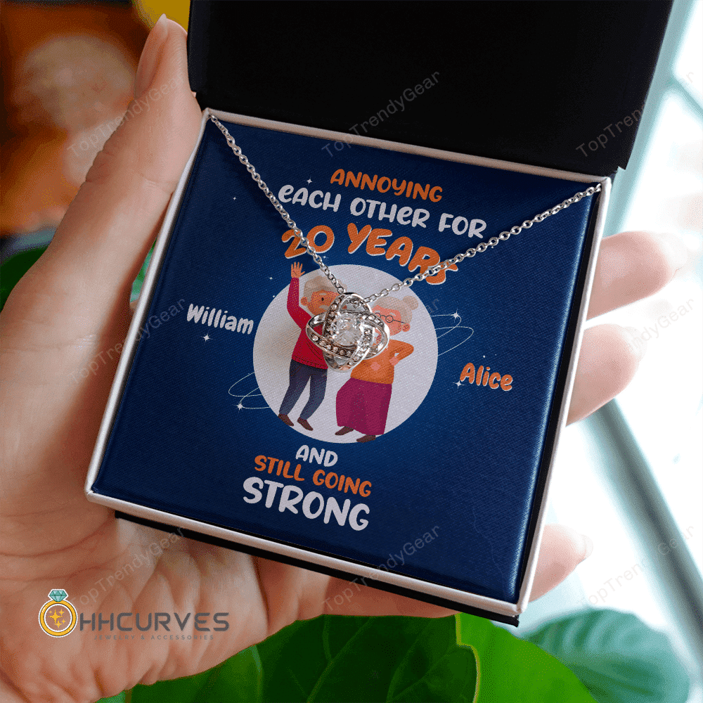 Custom Name And Date Anniversary Presents By Year Annoying Each Other For Years And Still Going Strong Gift For Her Love Knot Gold Necklace 