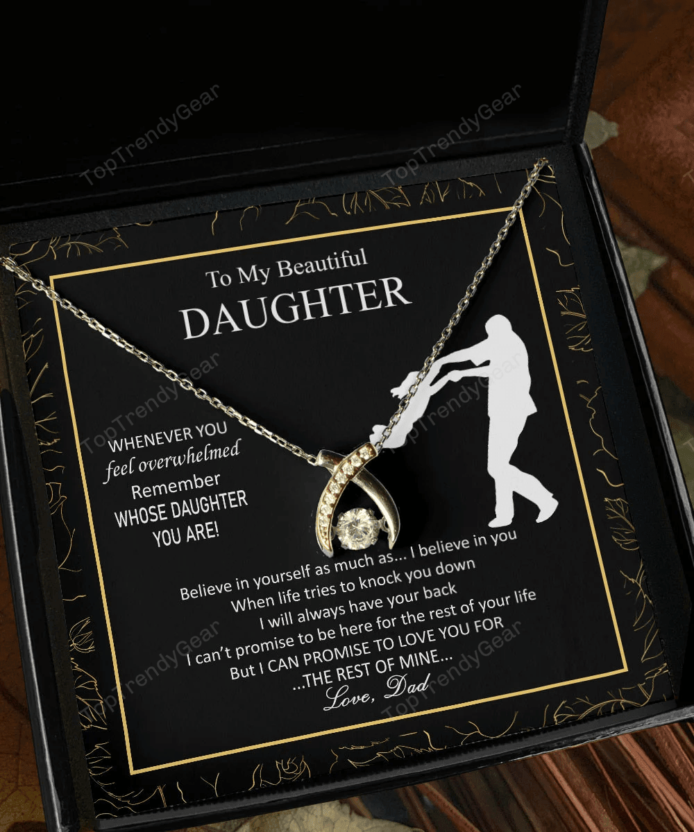 Daughter Jewellry I Will Always Have Your Back Gift For Daughter From Dad Wishbone Dancing Necklace 