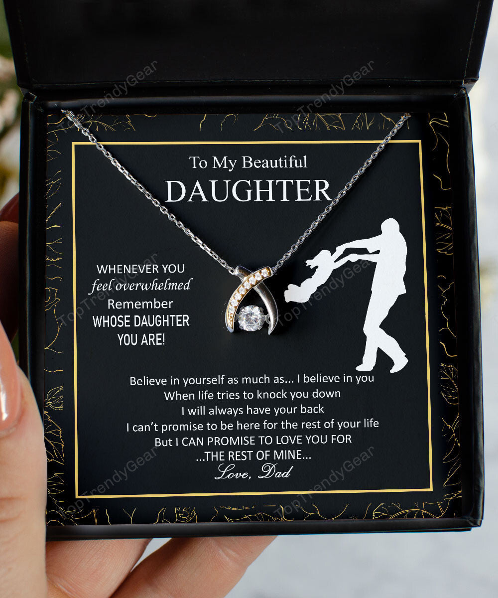 Daughter Jewellry I Will Always Have Your Back Gift For Daughter From Dad Wishbone Dancing Necklace 