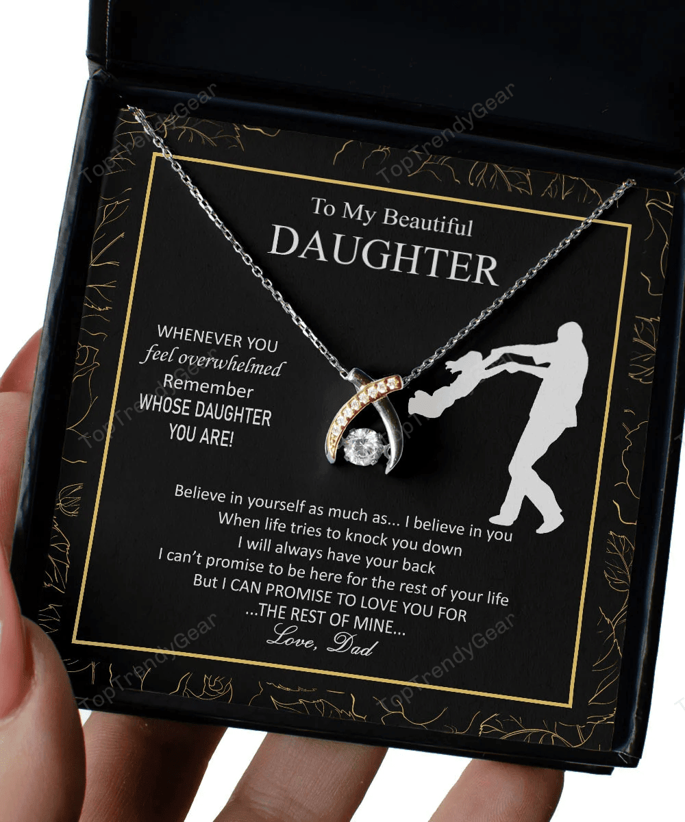 Daughter Jewellry I Will Always Have Your Back Gift For Daughter From Dad Wishbone Dancing Necklace 