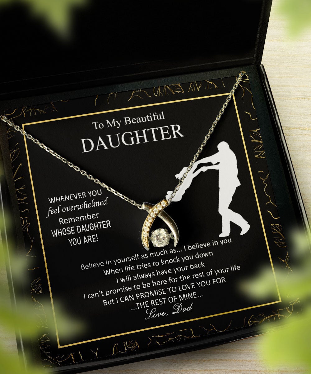 Daughter Jewellry I Will Always Have Your Back Gift For Daughter From Dad Wishbone Dancing Necklace 