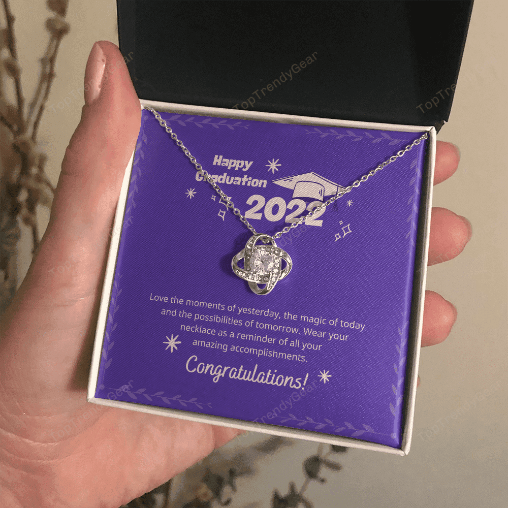 All Your Amazing Accomplishments Love Knot Necklace Graduation Gift For Daughter 