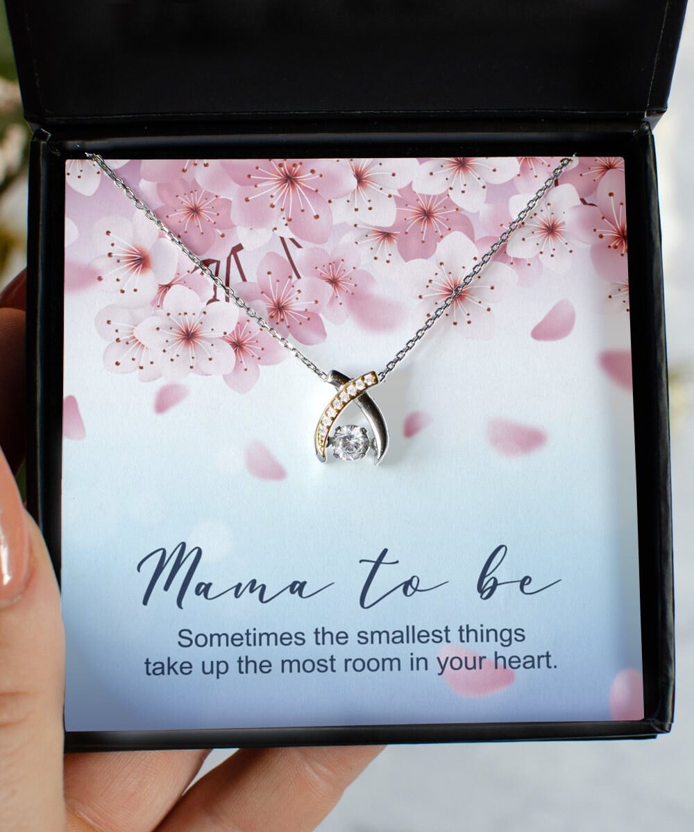 Mama To Be Wishbone Dancing Necklace Gift For Her