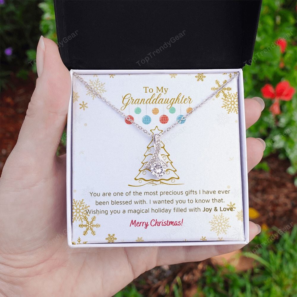 Granddaughter Necklace Wishing You A Magical Holiday Filled With Joy & Love Alluring Beauty Necklace