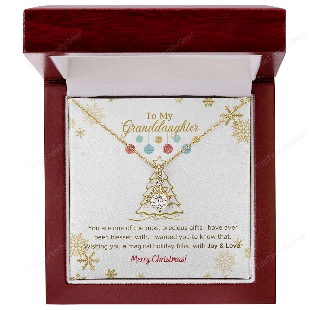 Granddaughter Necklace Wishing You A Magical Holiday Filled With Joy & Love Alluring Beauty Necklace