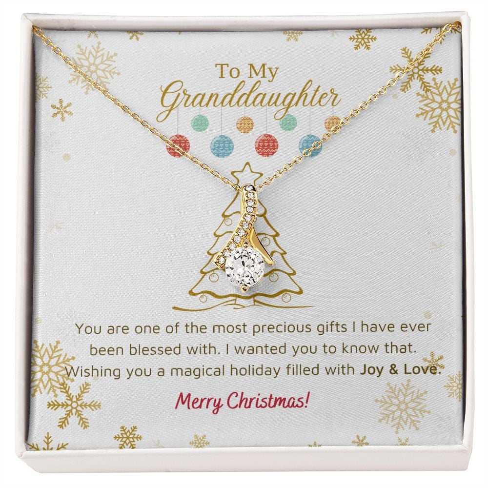 Granddaughter Necklace Wishing You A Magical Holiday Filled With Joy & Love Alluring Beauty Necklace