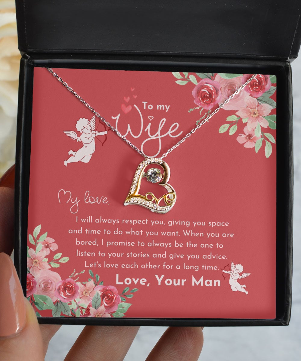 To My Wife Let's Love Each Other For A Long Time Love Dancing Necklace