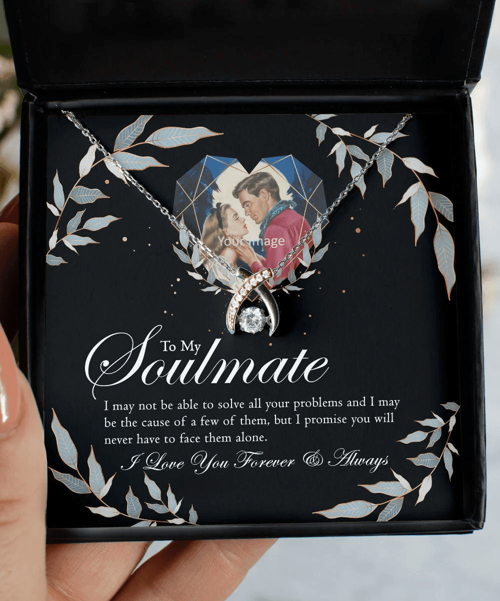 To Wife Girlfriend Soulmate Love Forever And Always Wishbone Dancing Necklace