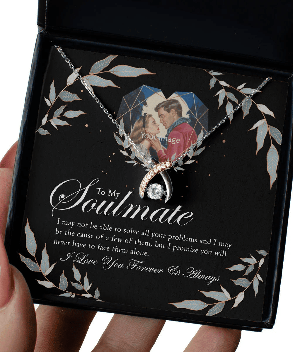 To Wife Girlfriend Soulmate Love Forever And Always Wishbone Dancing Necklace