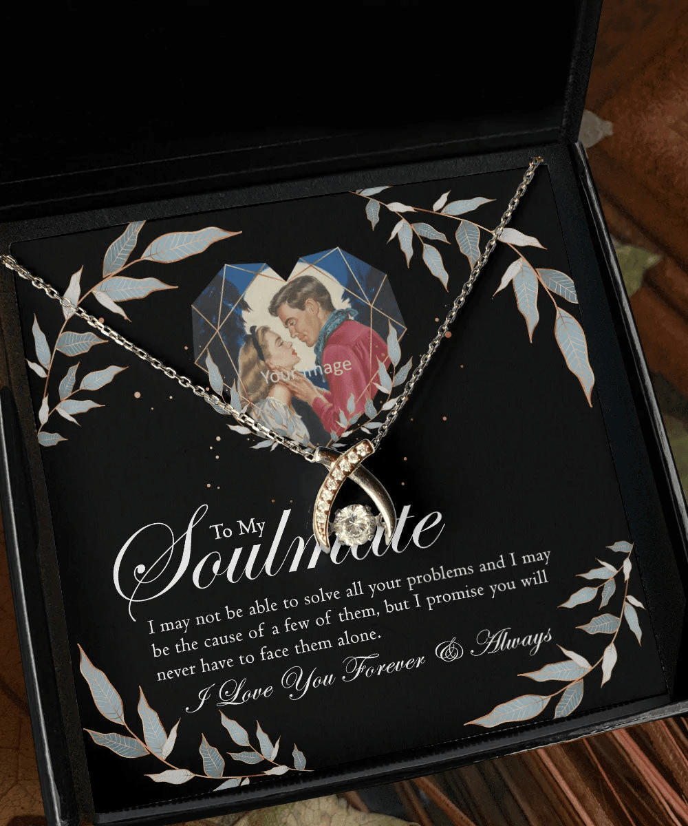 To Wife Girlfriend Soulmate Love Forever And Always Wishbone Dancing Necklace